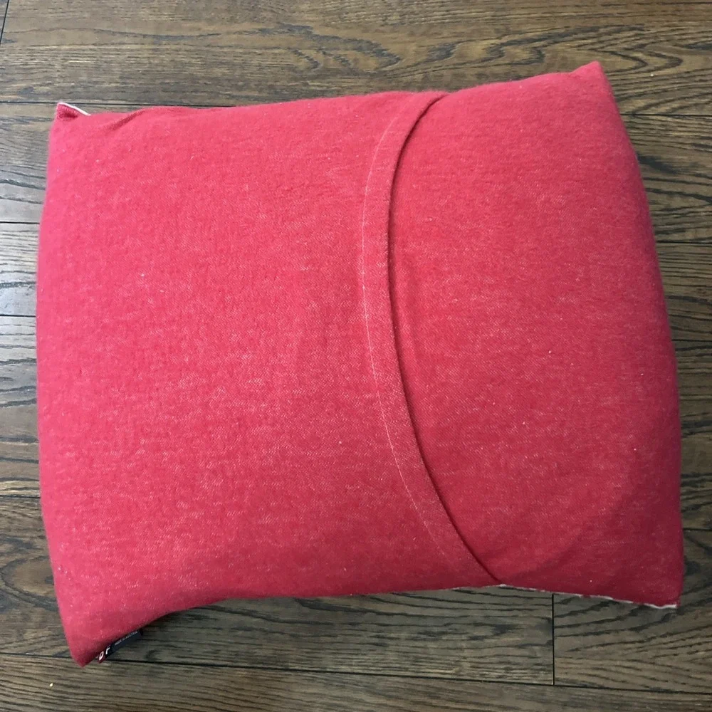 David Fussenegger Alpine Chalet Red Snowflake Winter Holiday Throw Pillow Decor